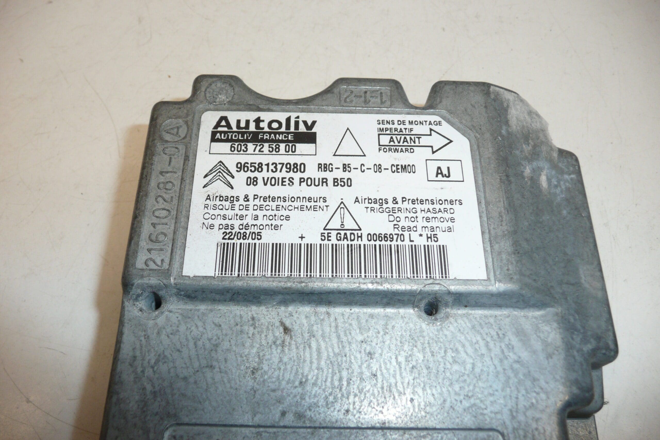 Airbageinheit Citroën C4 9658137980