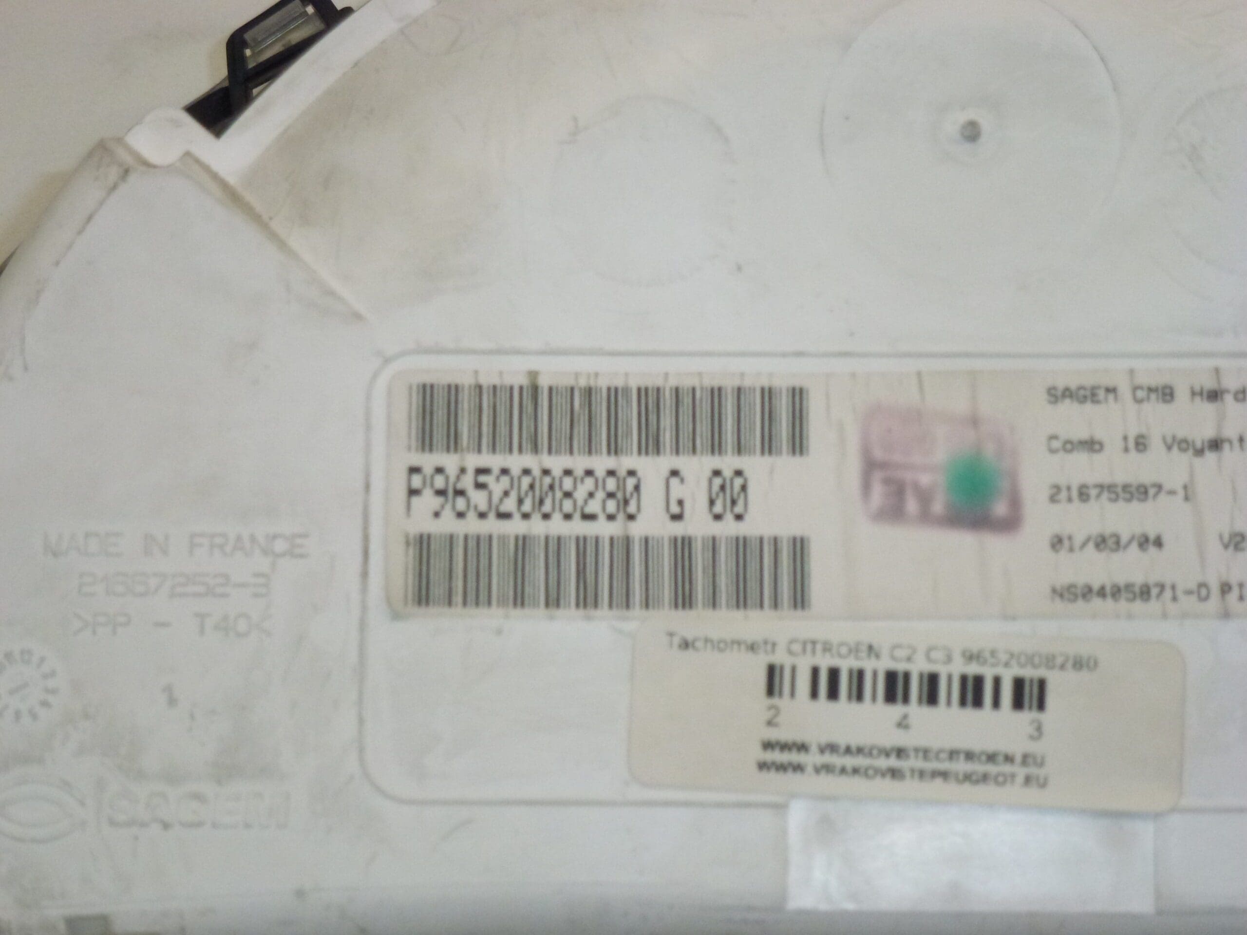 Tachometer Citroën C2 C3 9652008280