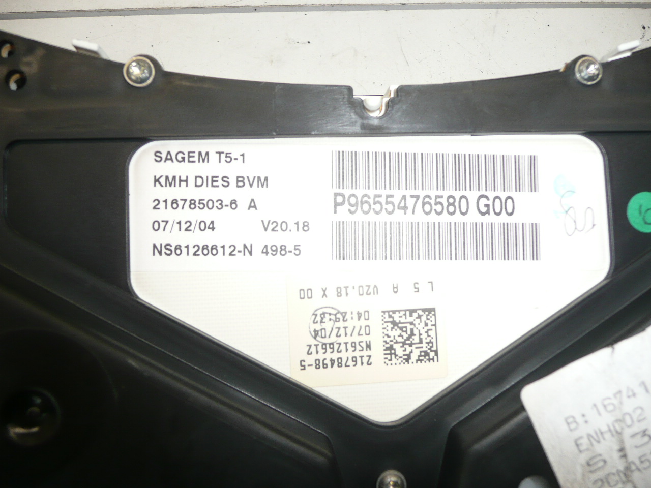 Drehzahlmesser Peugeot 307 198 tis km 9655476580 G00